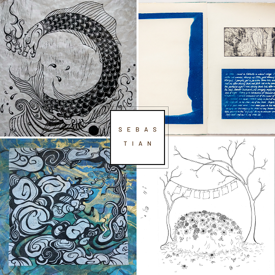 collage of sebastian's work